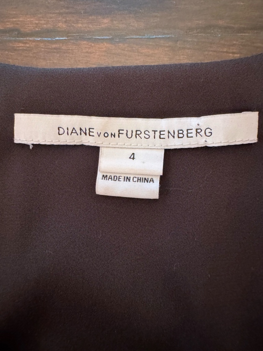 Diane von Furstenberg Silk Dress Purple Black Geometric Print Size 4 - Picture 7 of 7